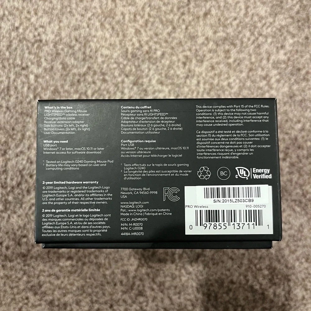 Logitech Black G Pro Wireless Mouse